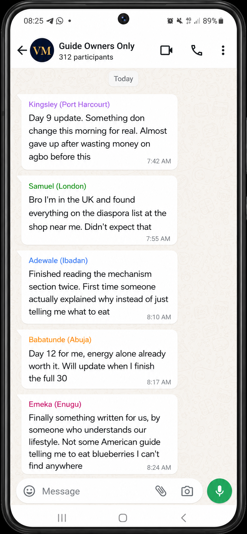 WhatsApp message from buyer