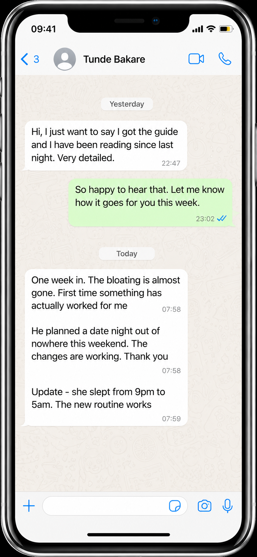 WhatsApp message from buyer